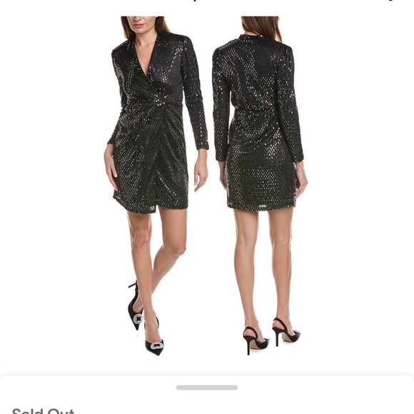 Nicole Miller Dresses & Skirts - Nicole Miller Black Sequin Wrap Dress